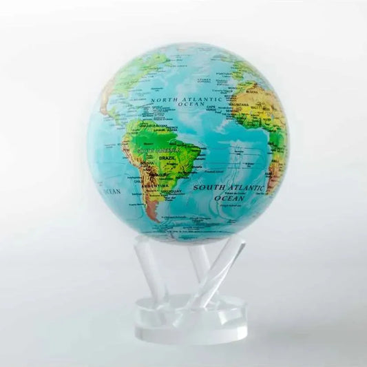 BLUE RELIEF MAP WORLD GLOBE